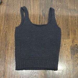 Black Fuzzy‎ Skims Tank Top